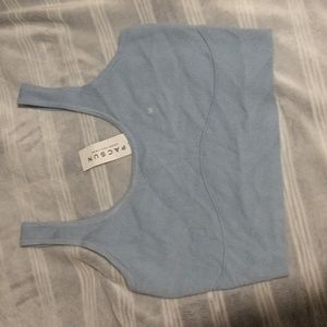 Light blue crop tank top